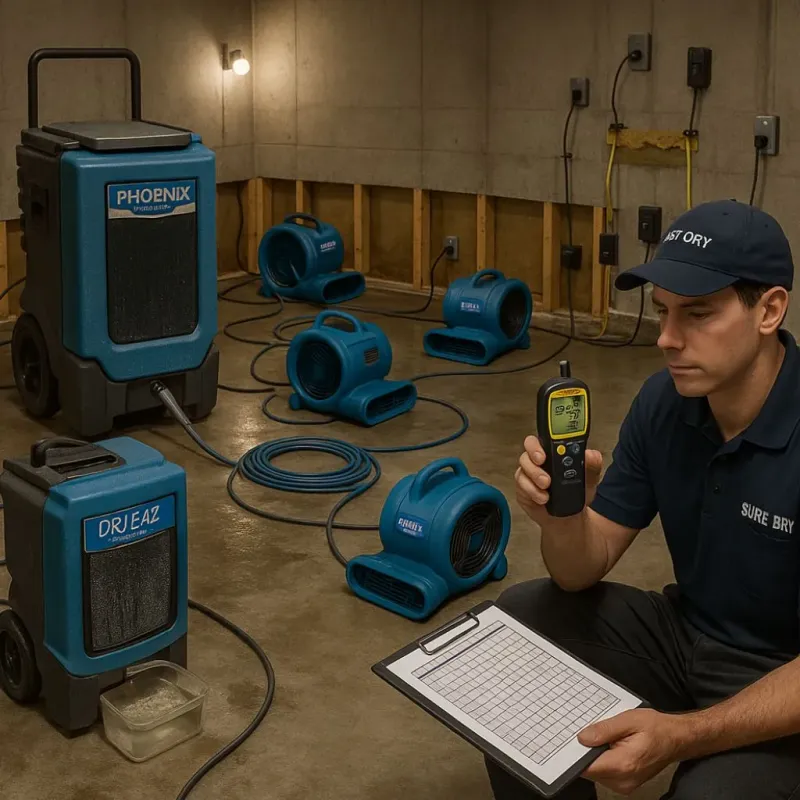 Structural Drying and Dehumidification process in Hamilton, OH